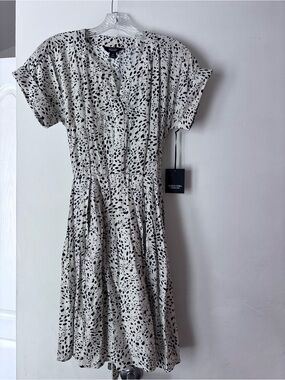 Simply Vera Vera Wang Cream Dress with Black Speckle Print